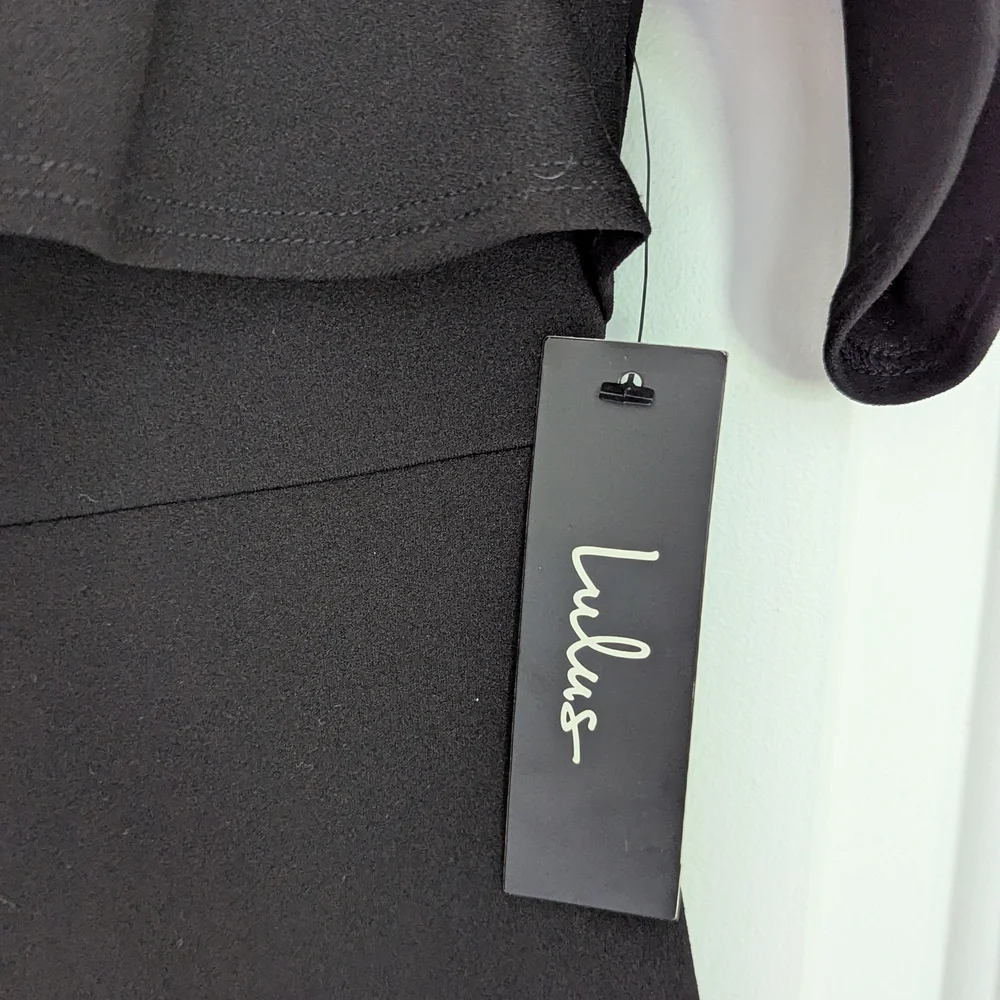 Lulu's Black One-Shoulder Ruffled Mini Dress - Picture 5 of 7